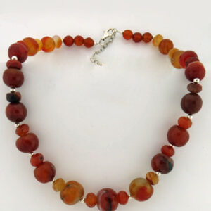 Carnelian beaded necklace with sterling silver from casual to elegance