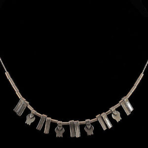 Hand made sterling silver necklace with alternating sterling silver elements