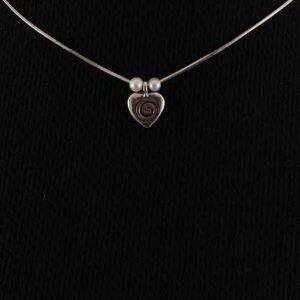 Sterling & Gold Heart Necklace with Pearls