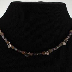 Beaded Stone And Sterling Silver Necklace