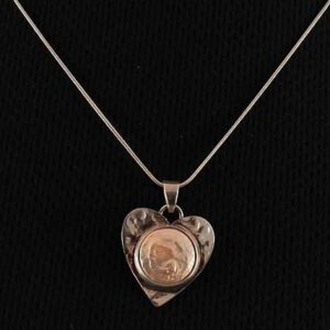 Sterling Silver Heart Pendent With Gold Pendent