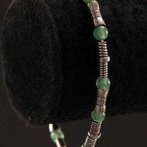 Sterling Silver unites Alternating with Green Aventurine Round Stones