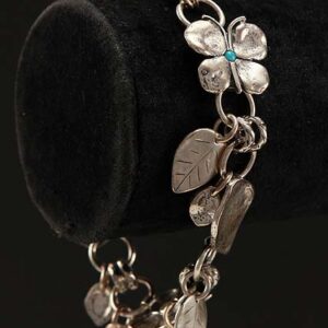 Nature Bracelet Charms with Butterflies Leafs & Opals