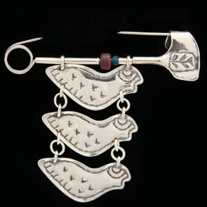 Triple Sterling Silver Coat Pin