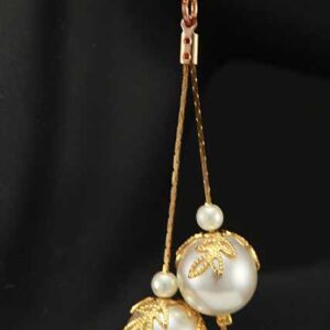 Unique Fashion Long Earrings - Golden Pearl Balls Earrings