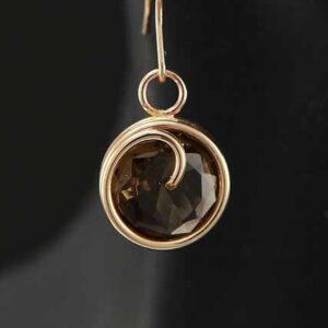 Unique Round Earrings - Golden Smoky Earrings