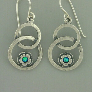 Hand Made Dangling Earrings With Opals