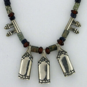 Ethnic Sterling Silver Beaded Necklace