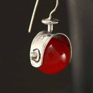 Carnelian Ball Hanging Earrings