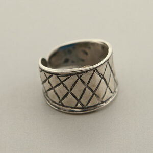 Wide And Oxidized Sterling Silver With Open Band