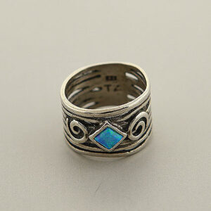 Blue Opal Wide Rings