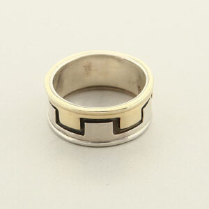 Two Tone Ring - Half Sterling & Half Gold