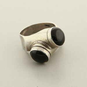 Contemporary Cross Path Ring With Onyx