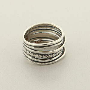 Six Sterling Silver Layered Rings