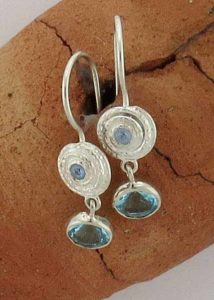 Blue eye earrings