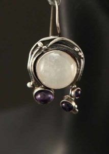 white moon earrings