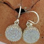 White Druzy Earrings