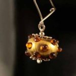 Brown Poky Dots Globe Earrings