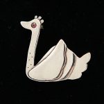 Red Eye Swan Pin
