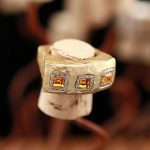 Three Citrines Gold Ring