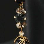 Gold Onyx Tier Earrings