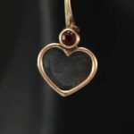 Oxide Red Heart Earrings