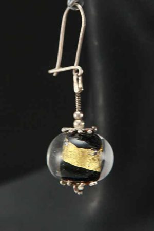 Black Globe Earrings