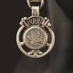 Silver Round Leaf Earrings