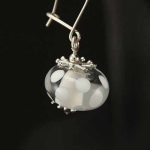 White Globe Earrings