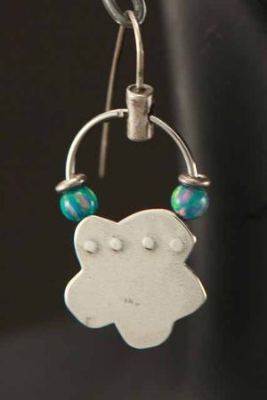 Green Opal Flower Earrings